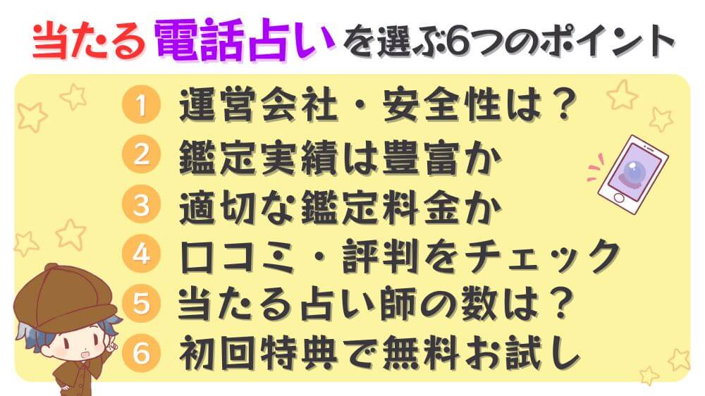 当たる電話占いを選ぶ6つのポイント