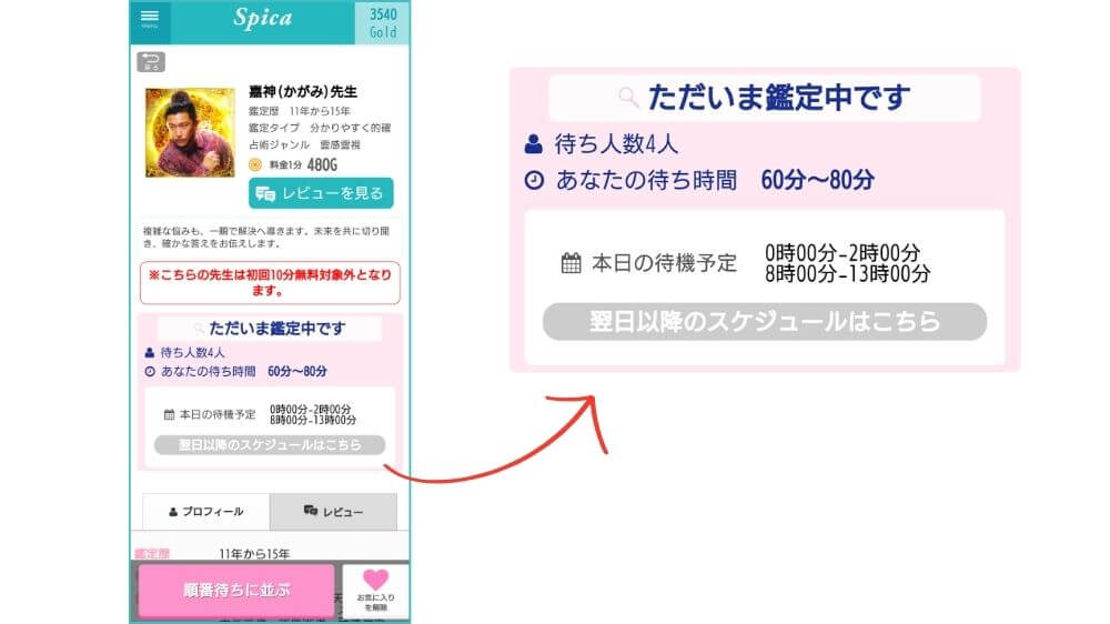 占い師のプロフィールページを表示